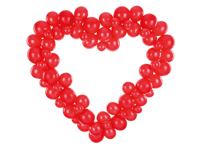 Balon kokarda serce czerwony 5 szt.