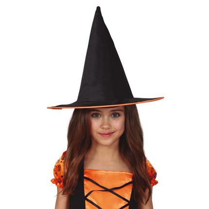 Halloweenowy kapelusz czarownicy dla dziecka pomarańczowy