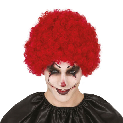 Halloweenowa peruka afro czerwona