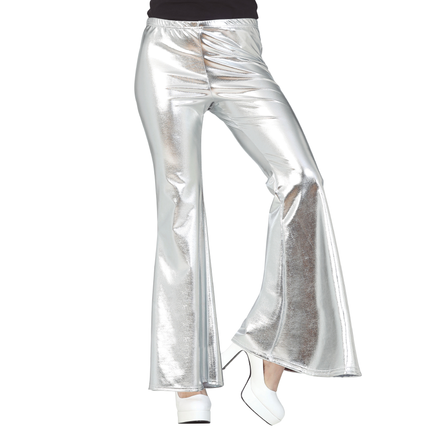 Spodnie Disco 70S Srebrne Damskie