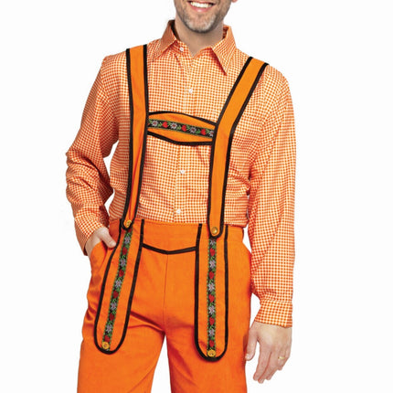 Pomarańczowe Lederhosen męskie Johann Lang