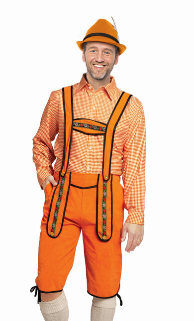 Pomarańczowe Lederhosen męskie Johann Lang