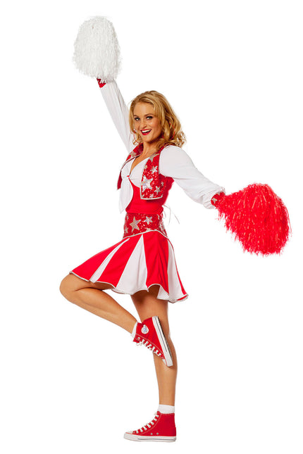 Kombinezon cheerleaderki czerwony damski