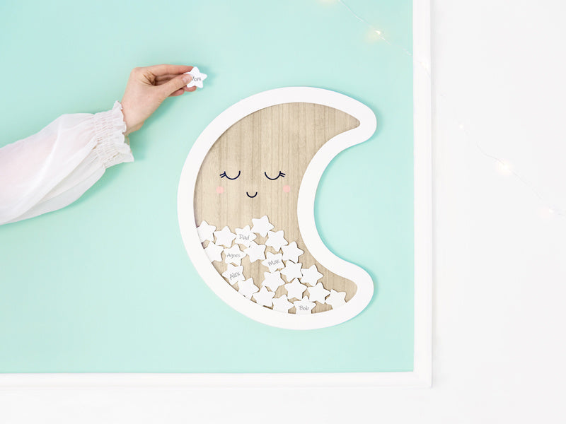 Drewniana księga gości Księżyc 38,5 cm