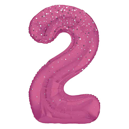 Balon z figurką na 2 lata różowe kropki 86 cm