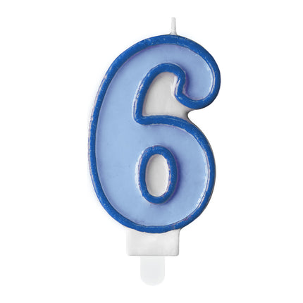 Świeczka 6 lat niebieska 7 cm