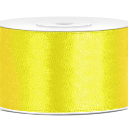 Wstążka satynowa żółta 38 mm 25 m