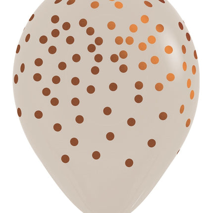 Balony Konfetti Biały Piasek 071 Miedziany Tusz 30cm 25szt
