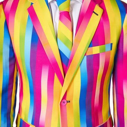 Garnitur męski w tęczowe paski <tc>OppoSuits</tc>