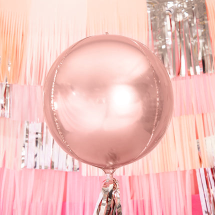 Balon helowy okrągły różowe złoto pusty 40 cm