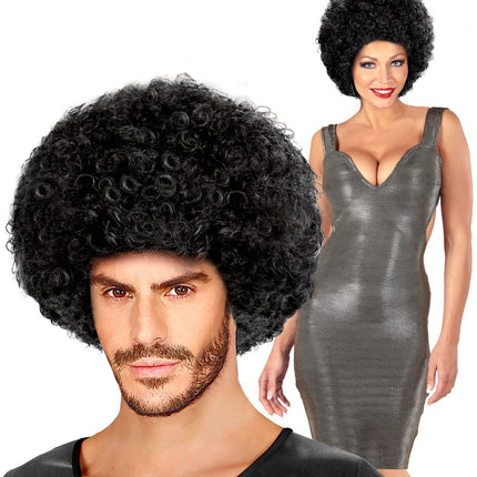 Czarna peruka afro unisex