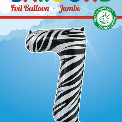 Balon foliowy Figurka 7 Zebra XL 86cm pusty