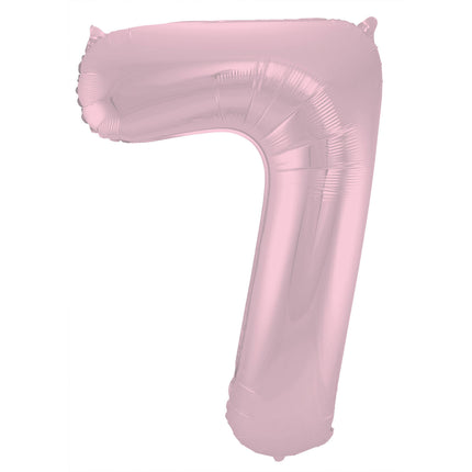 Balon foliowy Figurka 7 pastelowy róż XL 86cm pusty