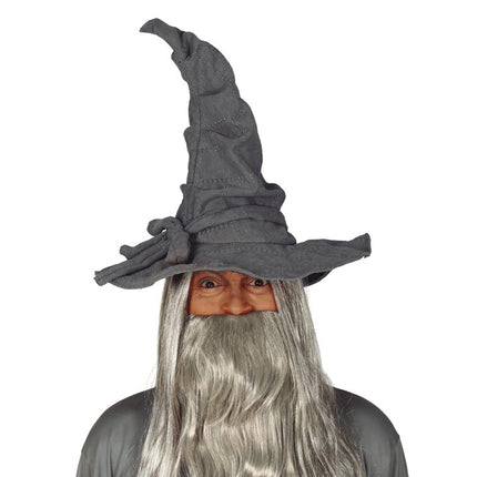 Halloweenowy kapelusz czarodzieja szary