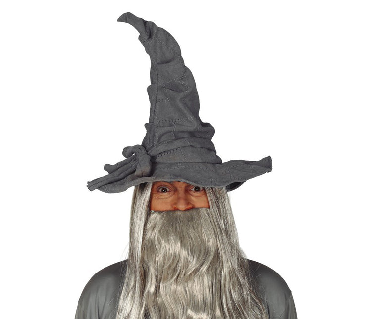Halloweenowy kapelusz czarodzieja szary
