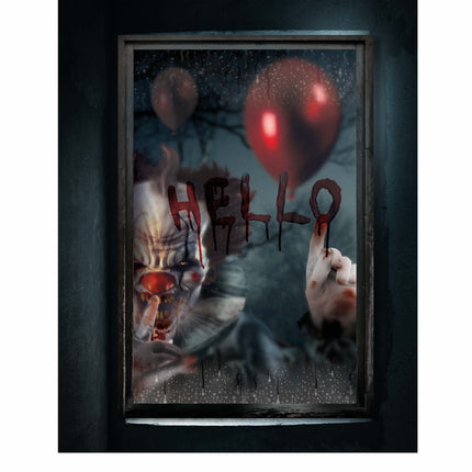 Naklejka dekoracyjna na okno na Halloween Klaun