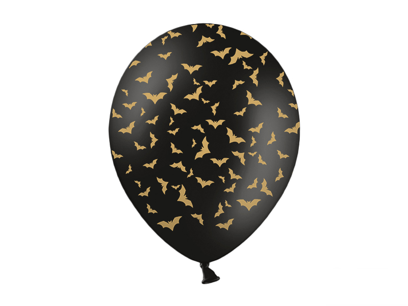 Balony na Halloween Nietoperz Czarny 30cm 6szt