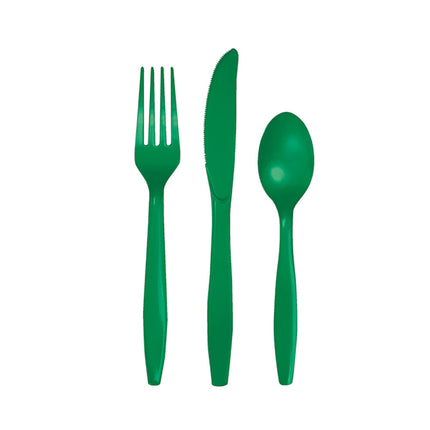 Zielone sztućce plastikowe 24szt