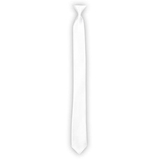 Biały krawat 50 cm