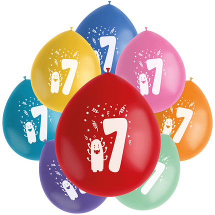 Balony 7 lat kolorowe 23cm 8szt