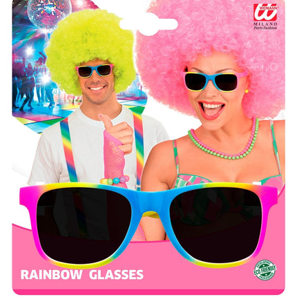 Żółte niebieskie różowe okulary