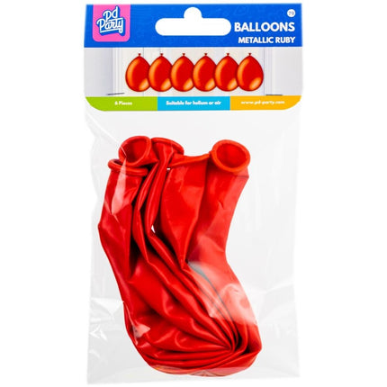 Balony czerwone metaliczne 30cm 6szt