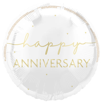 Balon helowy Happy Anniversary pusty 45 cm