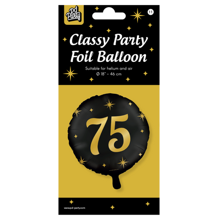 Balon helowy 75 lat pusty 30 cm