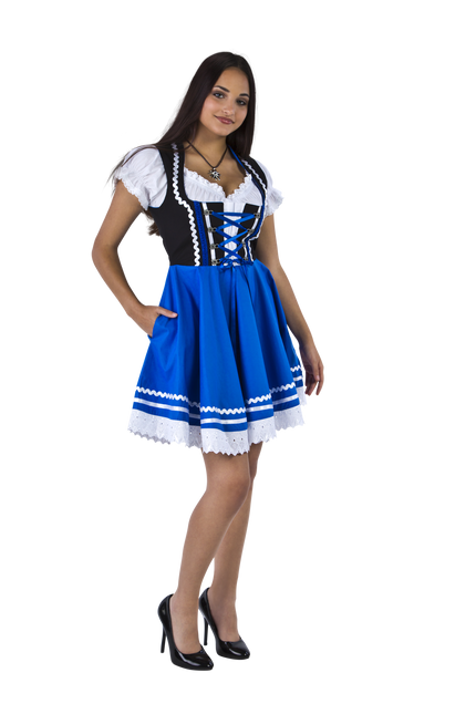 Oktoberfest Dirndl Dress Oktoberfest Blue White Ladies 2 Pieces