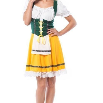Sukienka Dirndl Oktoberfest żółto-zielona