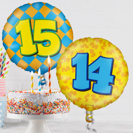 Balon helowy 10 lat kolorowy pusty 46 cm