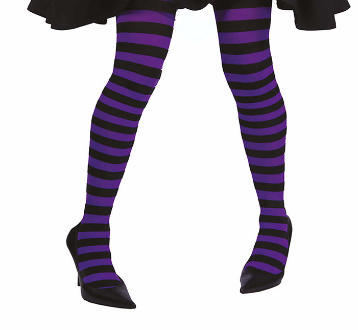 Fioletowe legginsy w paski