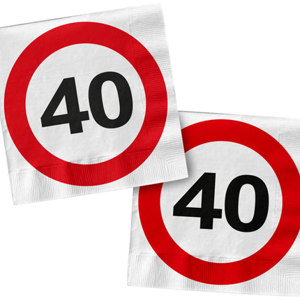 Serwetki 40 Years Traffic Sign Square 33cm 20szt