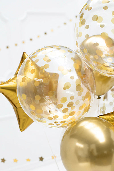 Złoty balon z konfetti