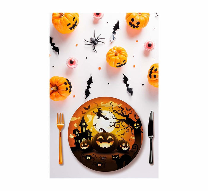 Talerzyki na Halloween Dynia 23cm 6szt