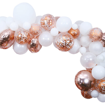 Łuk balonowy domowej roboty zestaw różowe złoto 4m