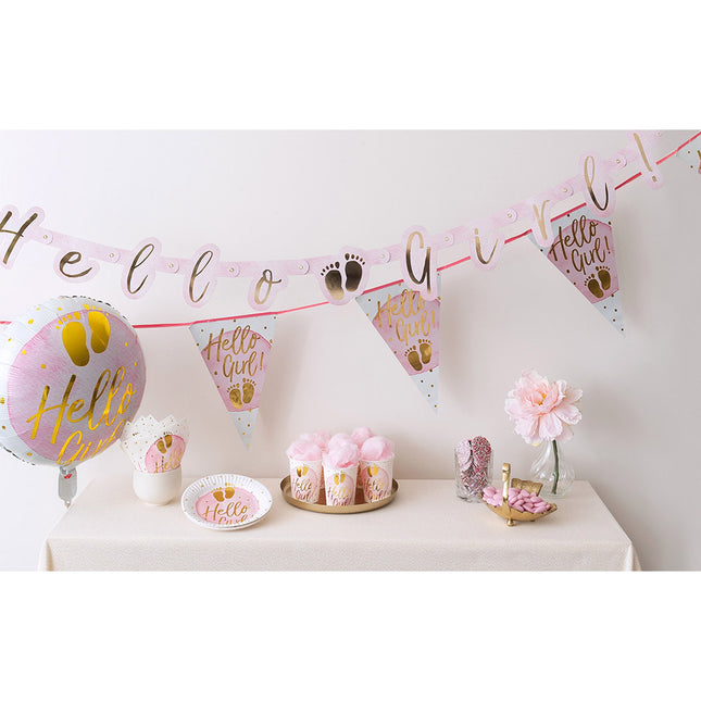 Talerzyki Hello Girl papierowe 23cm 10szt