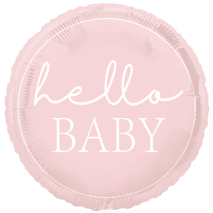 Balon helowy Hello Baby różowy 45 cm
