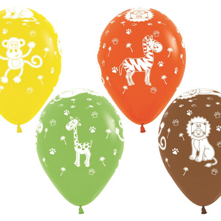 Balony Jungle Animals Mix 30cm 25szt