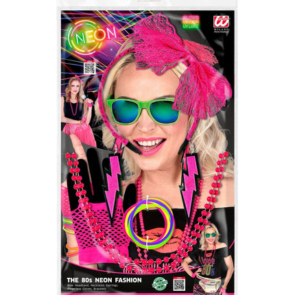 Zestaw akcesoriów Neon 80S różowy 5 szt.