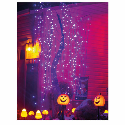 Halloweenowa girlanda LED Liliowy 144 światełka