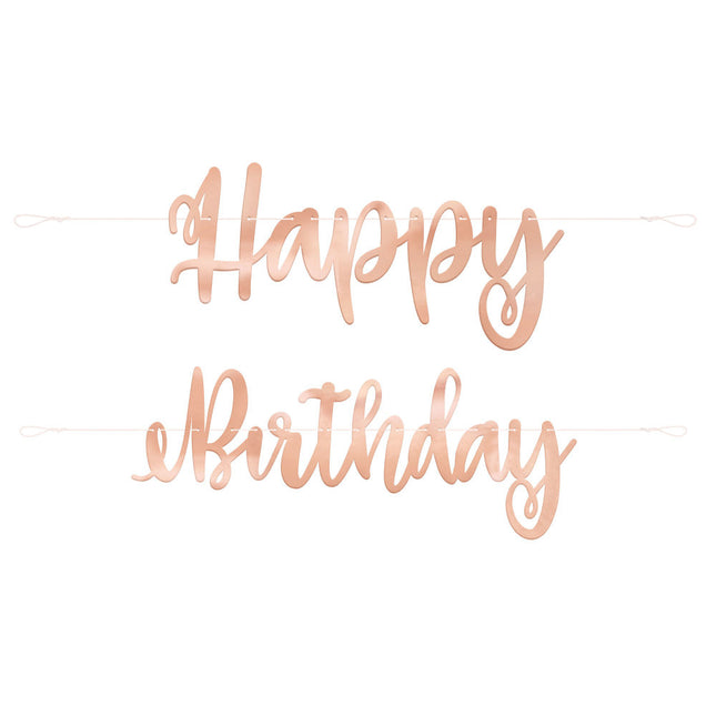 Sznurek z literami Happy Birthday Rose Gold 2,13 m