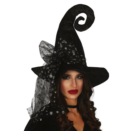 Halloweenowy kapelusz czarownicy Curl Point