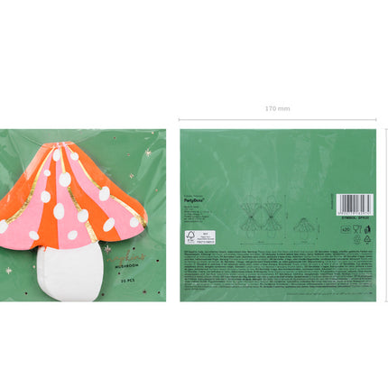 Serwetki Mushroom 13,5cm 20szt
