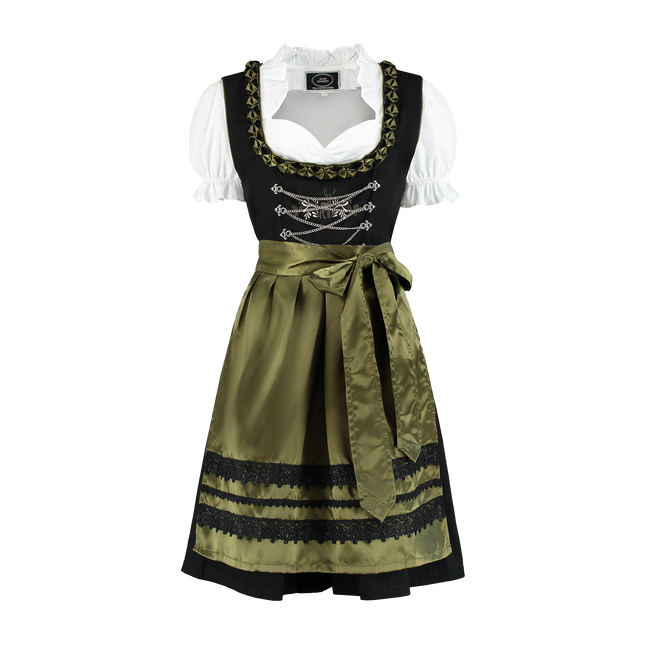 Czarno-zielona sukienka Dirndl Oktoberfest Ladies