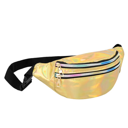 Złota torba biodrowa Holographic