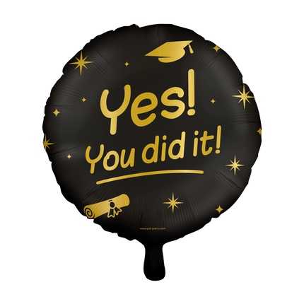 Balon helowy Black Gold Passed You Did It Pusty 45 cm