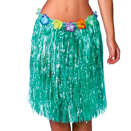 Spódnica Hawaii Kwiaty Zielona 50cm