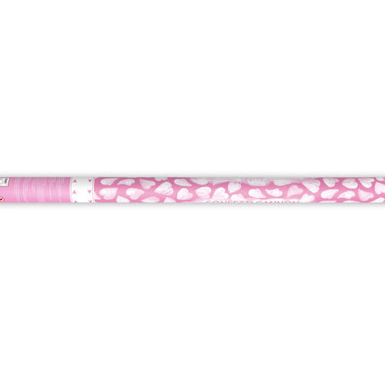 Konfetti Cannon Hearts White 80cm