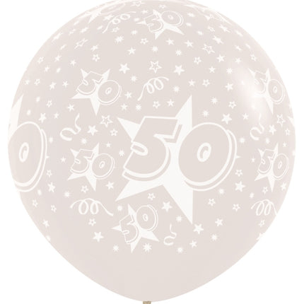 Balony numer 50 przezroczyste 91cm 2szt